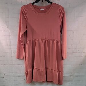 4/$20 Time and Tru Coral Long Sleeve Dress